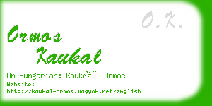 ormos kaukal business card